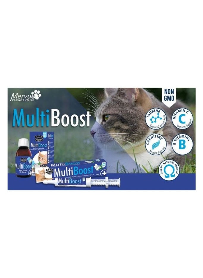 Mervue Mervue MultiBoost Vitamin & Mineral Paste for Cats – Immune Support, Recovery & Coat Care – 30ml  - Image 2