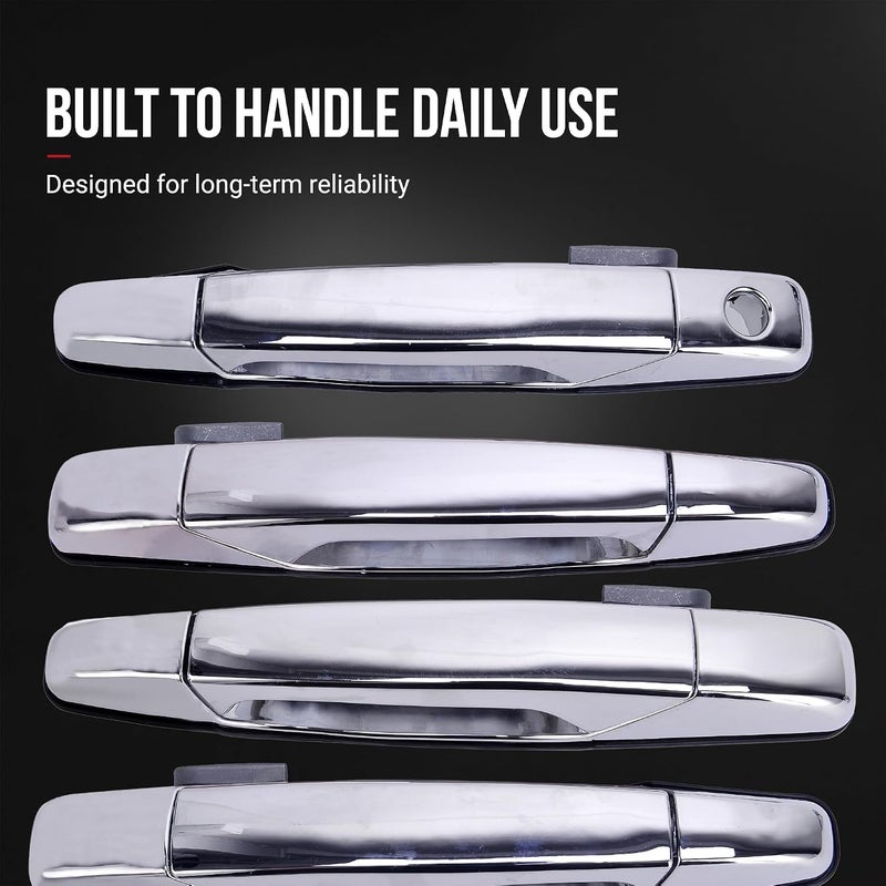 AA Ignition Exterior Door Handle Chrome Set of 4 - Compatible with Chevy, Cadillac & GMC Vehicles - Image 5