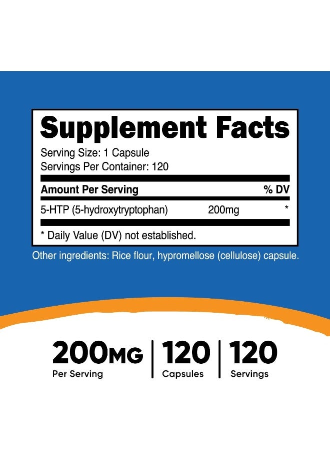 Nutricost 5Htp 200 Mg 120 Veggie Capsules Gluten Free And Nongmo - Image 2