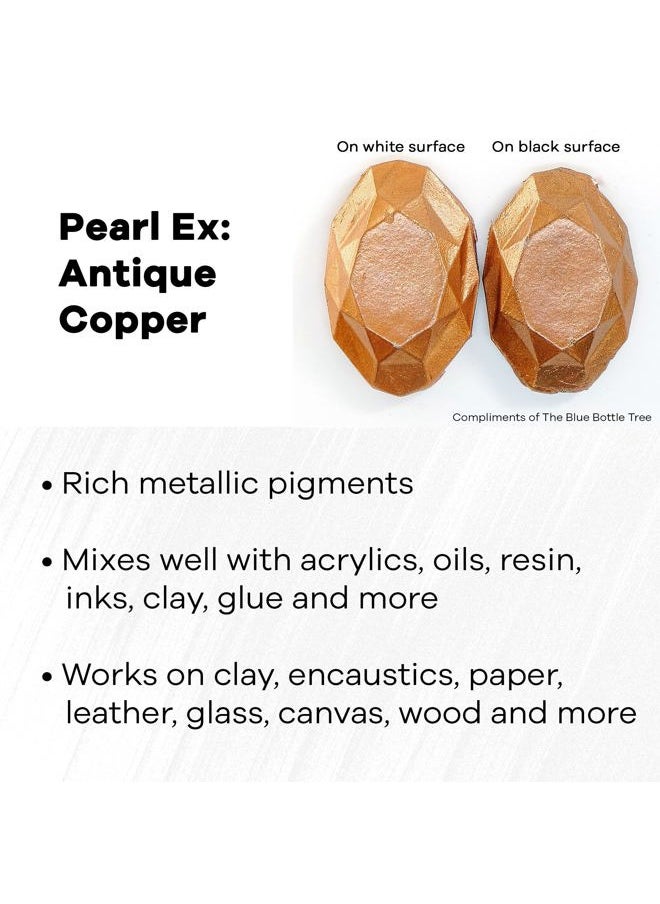Jacquard Pearl Ex Pigment Powder 3 Grams Antique Copper - Loose Mica Powder for Epoxy Resin, Watercolors, Calligraphy Ink & Clay - Epoxy Pigment Powder - Epoxy Resin Color  - Image 2