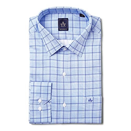 Arrow Men Slim fit Cotton Checked Long Sleeves Cutaway Collar Shirt(ARADOSH0818_Blue_40) - Image 2