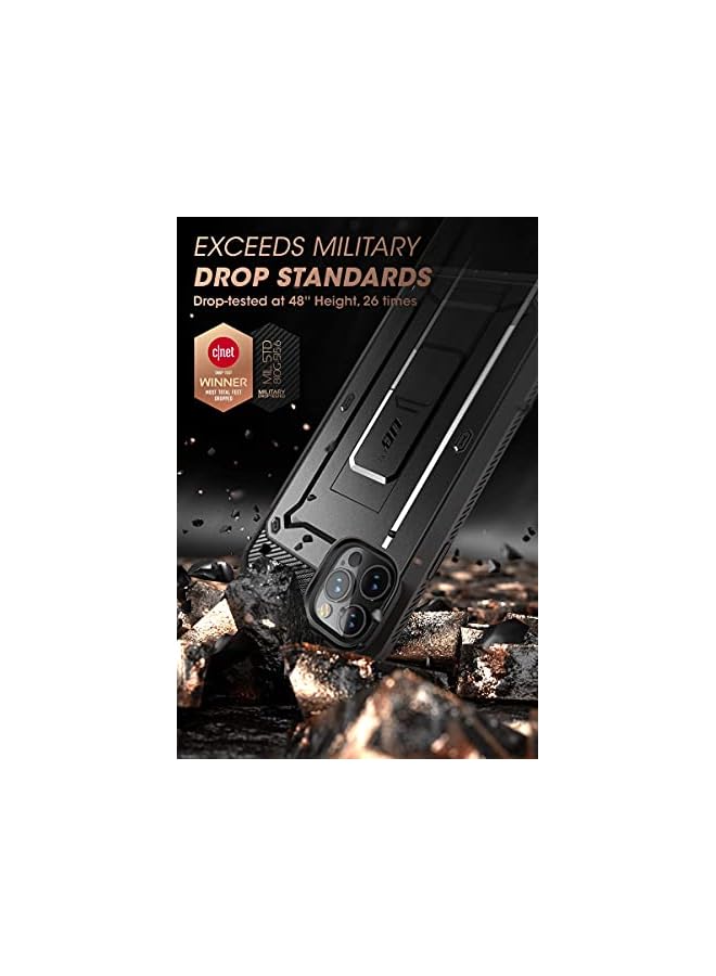 SupCase Unicorn Beetle Pro Series Case for iPhone 13 Pro Max (2021 Release) 6.7 Inch, Built-in Screen Protector Full-Body Rugged Holster Case (Black) - Image 4