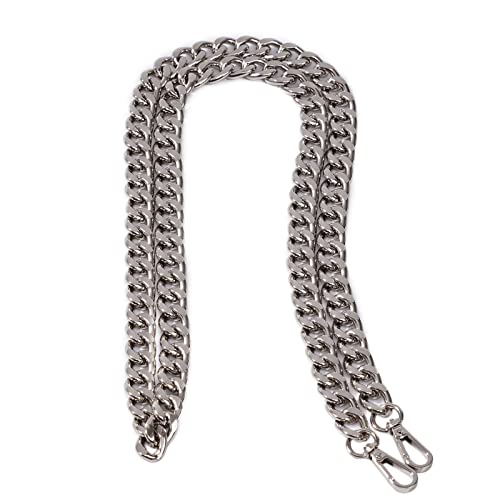 Xiazw Medium Size Fabulous Metal Shoulder Crossbody Purse Strap Replacement Bag Chain Accessories (48‘’, Silver) - Image 1