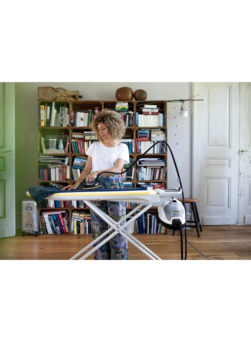 Kärcher منظف بخار SC 4 EasyFix Iron Kit لتنظيف وتعقيم الأسطح بدون استخدام المواد الكيميائية – مزود بمكواة مدمجة – قدرة 2000 واط – سعة خزان 1.3 لتر – صناعة ألمانية – باللونين الأبيض والأسود. - Image 4