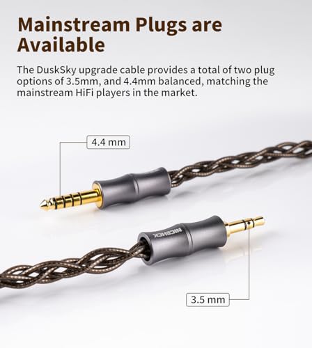 NICEHCK DuskSky IEM Cable, 6N Pure Silver Earbud Cord, 7N SPC Earphone Cables, in Ear Monitor Wire for Audiophile Musician (4.4mm with 2Pin) - Image 5