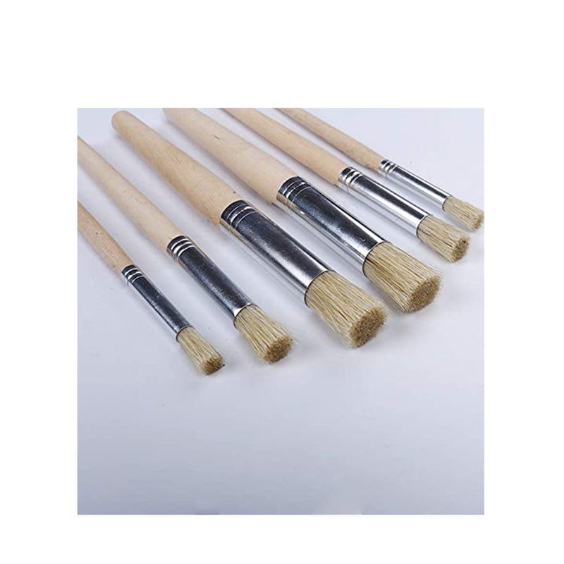 SOLARAE Acrylic Paint Brush, Chalk Brushes, Painting Brush, Round Chalk Paint Brushes Paint Chip Brushes Painting Brushes with Wood Handle for Acrylic Watercolor Oil Painting - Image 2