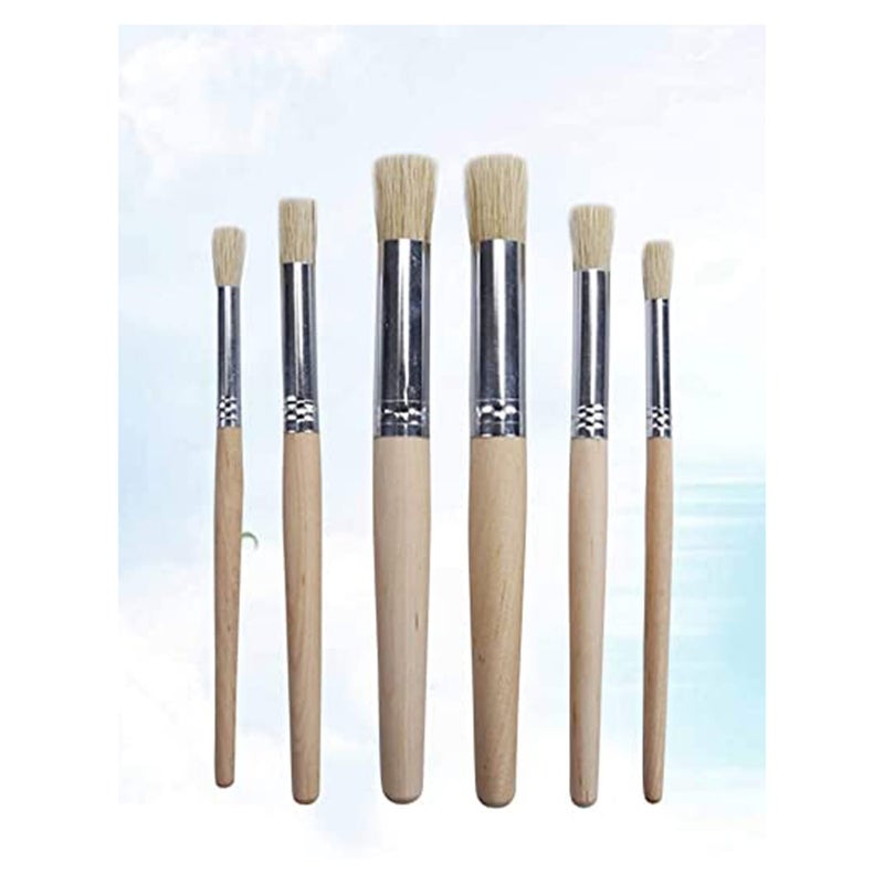 SOLARAE Acrylic Paint Brush, Chalk Brushes, Painting Brush, Round Chalk Paint Brushes Paint Chip Brushes Painting Brushes with Wood Handle for Acrylic Watercolor Oil Painting - Image 3