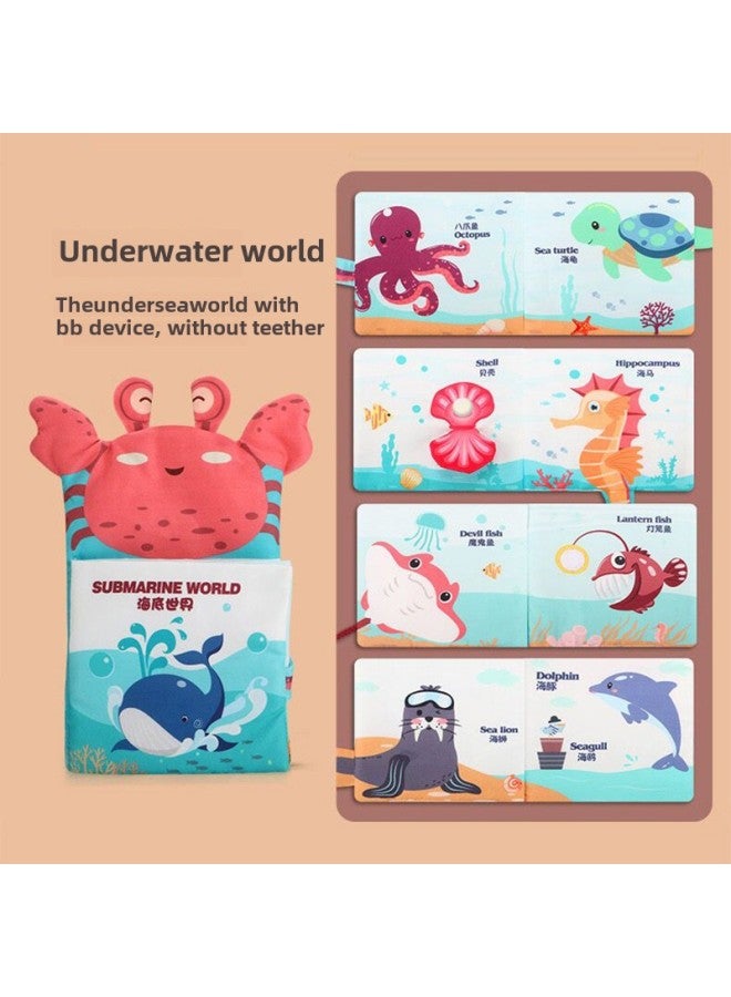 Baby Animal Tail Cloth Book Baby Tear Cloth Book Children's Ring Paper Three-dimensional Cloth Book Early Teaching Toys Wholesale-Color:Ocean Hand Puppet Cloth Book (single Bag)  - Image 1
