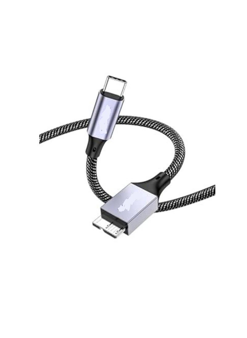 USB C to Micro B Cable (2M) – USB 3.0 Type-C Male to Micro B Data Cable for External Hard Drives, Compatible with Toshiba, Seagate, WD, Galaxy S8/S9/S10 and More  - Image 1