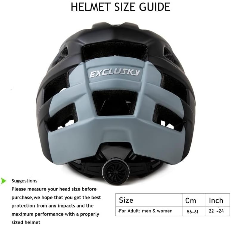 Exclusky Lightweight Mountain Bike Helmet for Adults with Adjustable Visor - Image 3