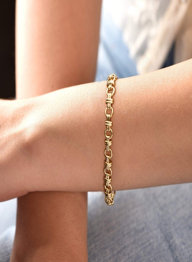 BENEIGE Gold Bracelets for Women 14K Gold Plated Dainty Link Chain Bracelets Trendy Cross Chain Bracelets Handmade Everyday Adjustable Jewelry for Women - Image 3