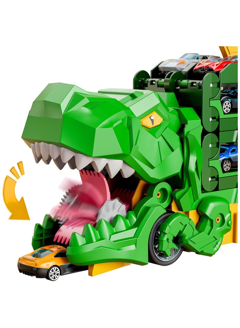 Toddler Toys Car Track Set for 3 4 5 6 Years Old Boys, Dinosaur Transporter Car Race Track with 12 Die-Cast Car Toys, Truck Toys Set Gifts for Age 3-12 Years Old Kids Boys Girls - Image 5