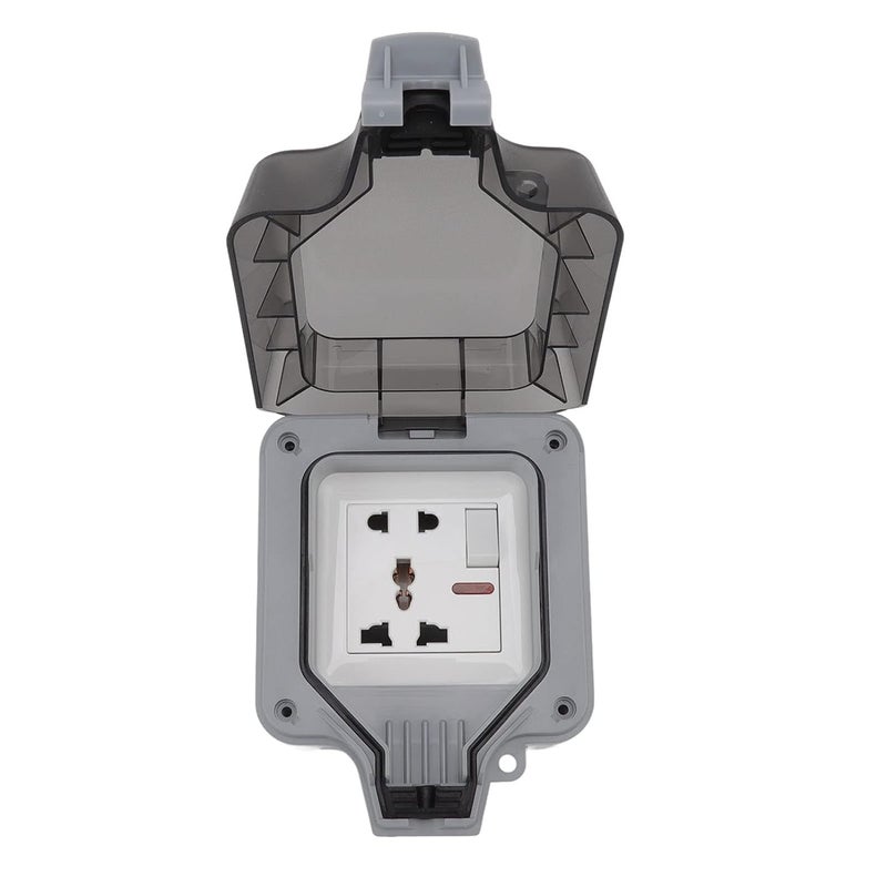 LJCM Outdoor Waterproof Socket Box, EU Waterproof Socket Box Weatherproof for Parking Lot (1 Gang Multiple 5 Pin Holes) - Image 1