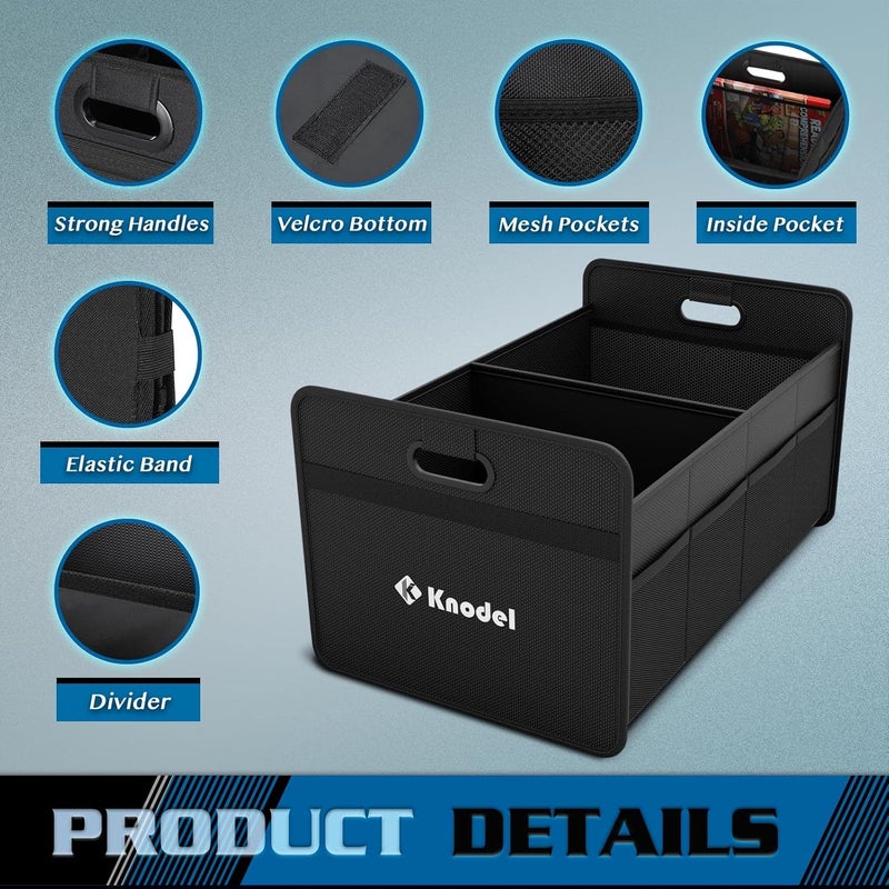 K KNODEL Car Trunk Organizer - Medium, Black - Image 3