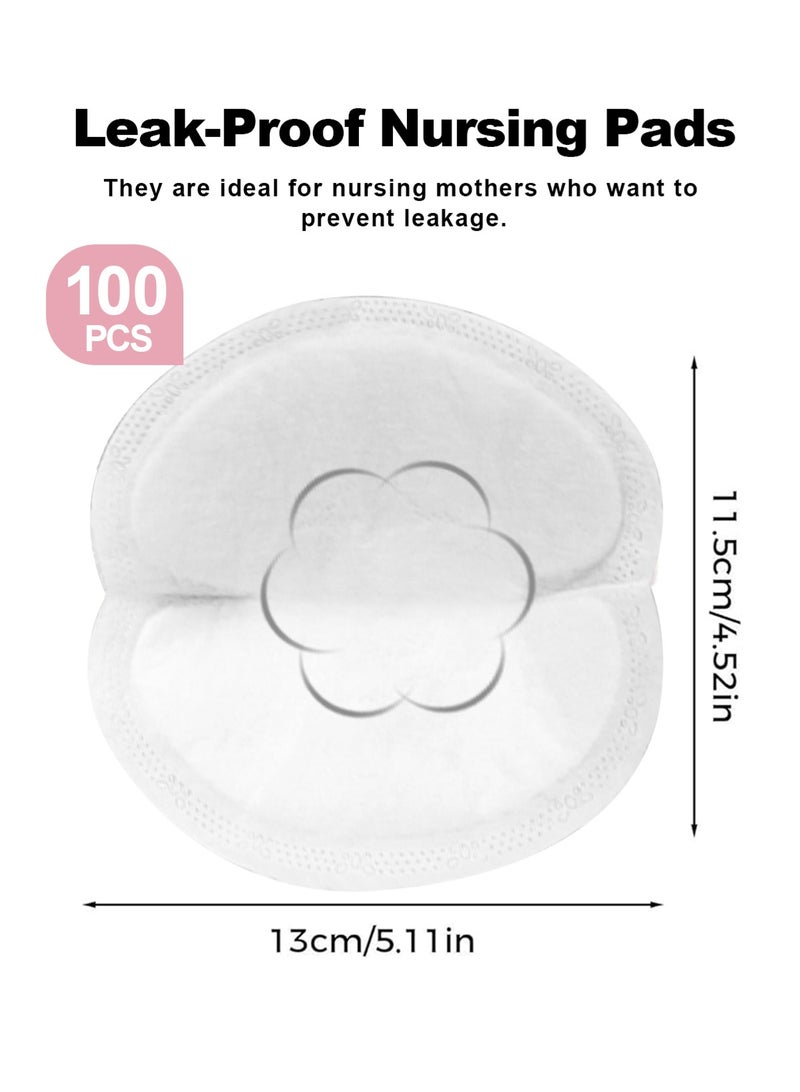 URbazaar Super Absorbent & Featherlight Disposable Nursing Pads 100 Count, Stay Dry, Soft & Breathable Breast Pads for Leaking Milk, Leakproof, Individually Packaged Breastfeeding Essentials for Moms - Image 2