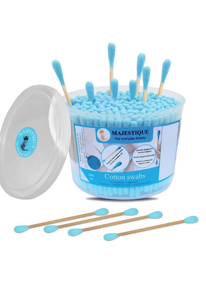 MAJESTIQUE Majestique Ear Cleaner Buds | Cotton Ear Buds Swabs | Wooden Stick Cotton Ear Buds | 100% Pure Cotton and Wooden Stick Ear Buds | Anti-Allergic | Eco Friendly Cotton Swabs (500 Tips)  - Image 1