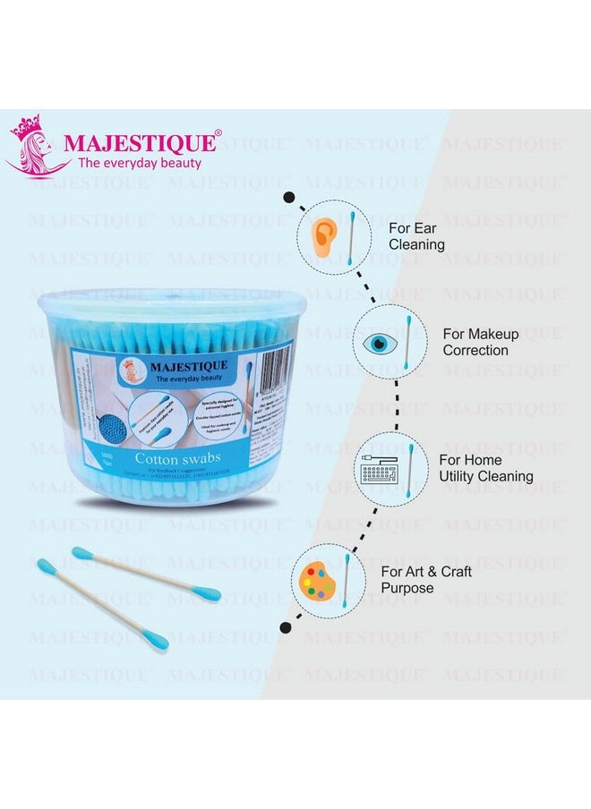 MAJESTIQUE Majestique Ear Cleaner Buds | Cotton Ear Buds Swabs | Wooden Stick Cotton Ear Buds | 100% Pure Cotton and Wooden Stick Ear Buds | Anti-Allergic | Eco Friendly Cotton Swabs (500 Tips)  - Image 2