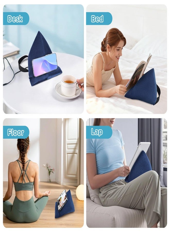 DREAMANIA Crochet Lap Support Pillow - Multi-Purpose Reading Pillow for Gaming/Working/Nursing, with Removable Extra Back Pillow for Lumbar & Back Support, Enlarged U-Shape Gaming Lap Pillow, Blue - Image 5