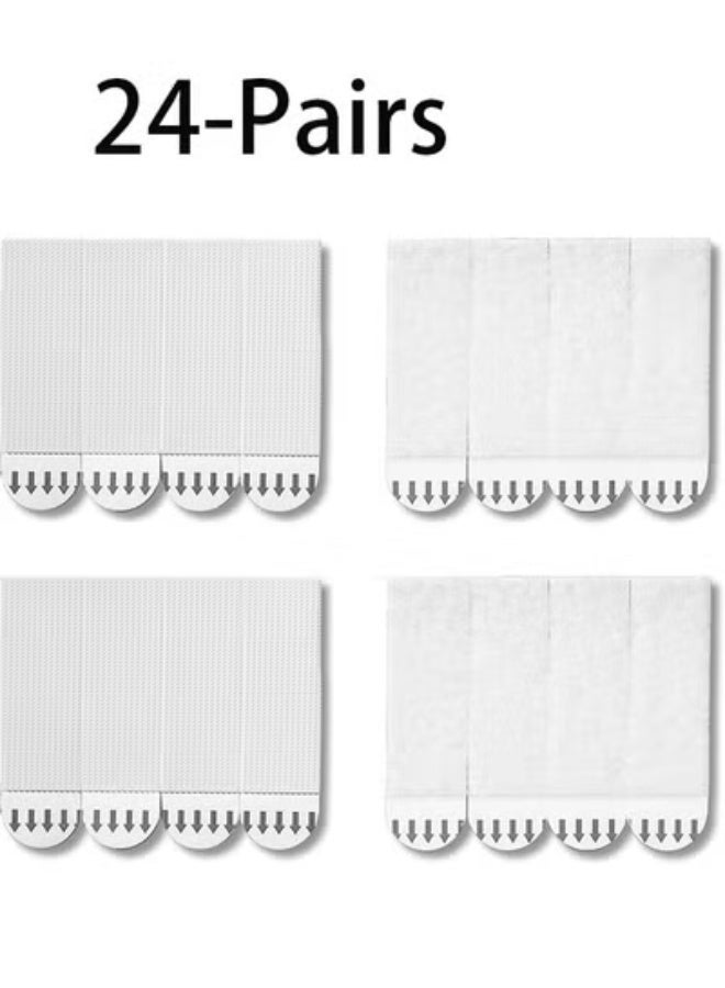 24-Pairs(48 Strips) Medium Picture Hanging Strips, Hook and Loop Tape, Picture Hanger Damage Free, Waterproof Adhesive Strips for Frame Hanging and Decorations, Heavy Duty - Image 1