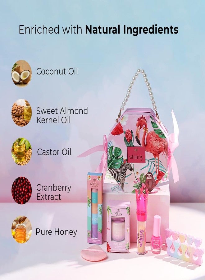 ويمسي مجموعة ويمسي بيوتي سباركل آند بولش للعناية بالأظافر | مجموعة تجميل آمنة للفتيات والمراهقات | ألوان أظافر، مُلوّن شفاه، وملمع شفاه | عبوة من 6 قطع - Image 2
