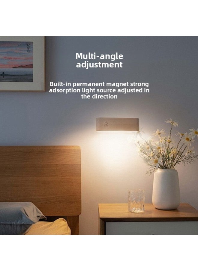 Loquat Nordic Solid Wood Led Small Table Lamp Modern Simple Bedroom Student Dormitory Hole-free Wall Lamp Wiring-free Bedside Lamp-Light Color:Beech Night Light (three-tone Lighting) - Image 3