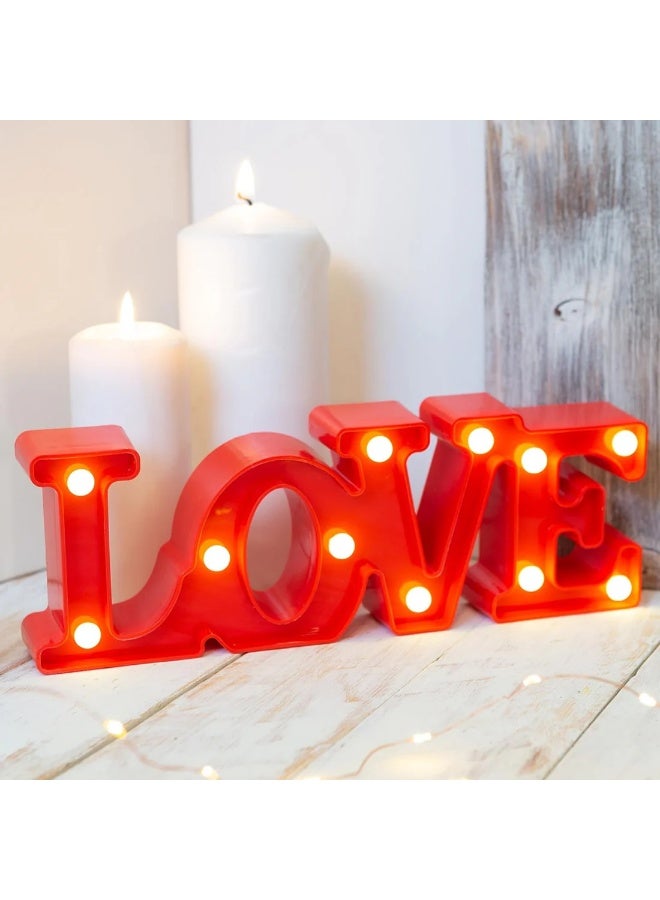 Generic valueable 1 3D LED decorative lamp with a romantic love message for the home (red) - Image 3