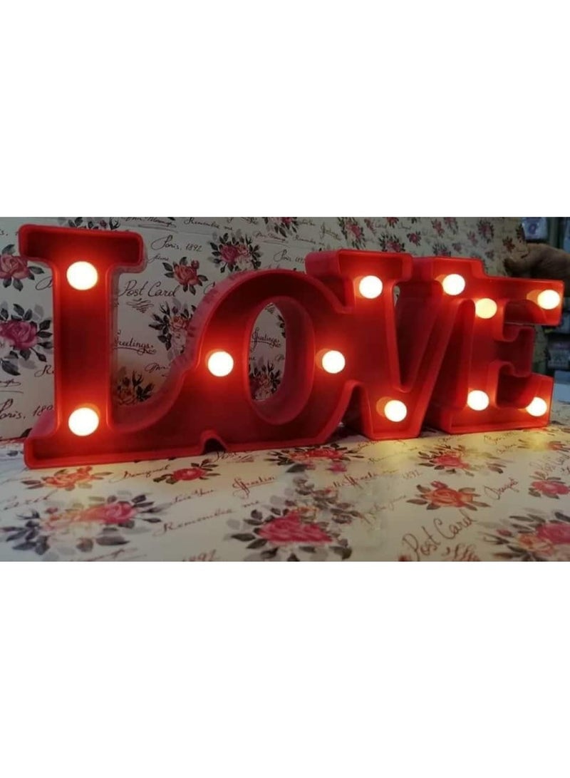 Generic valueable 1 3D LED decorative lamp with a romantic love message for the home (red) - Image 4