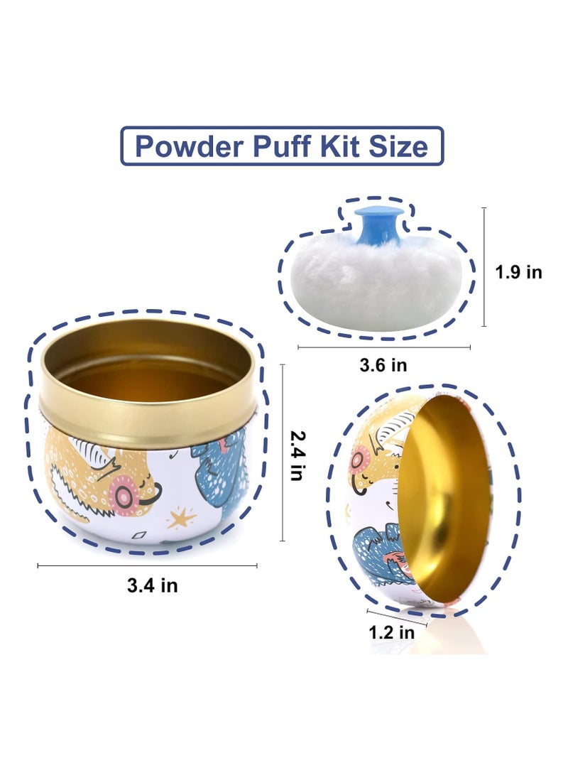 Excefore Large Powder Puff for Body Powder with Powder Container, Soft Powder Puff and Dusting Powder Travel Case (Free Singing) - Image 2