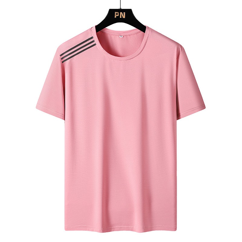 2022 New Couple Ice Silk Quick-Drying T-Shirt Plus Size Fat Short-Sleeved T-Shirt Men And Women All-Match - Image 5