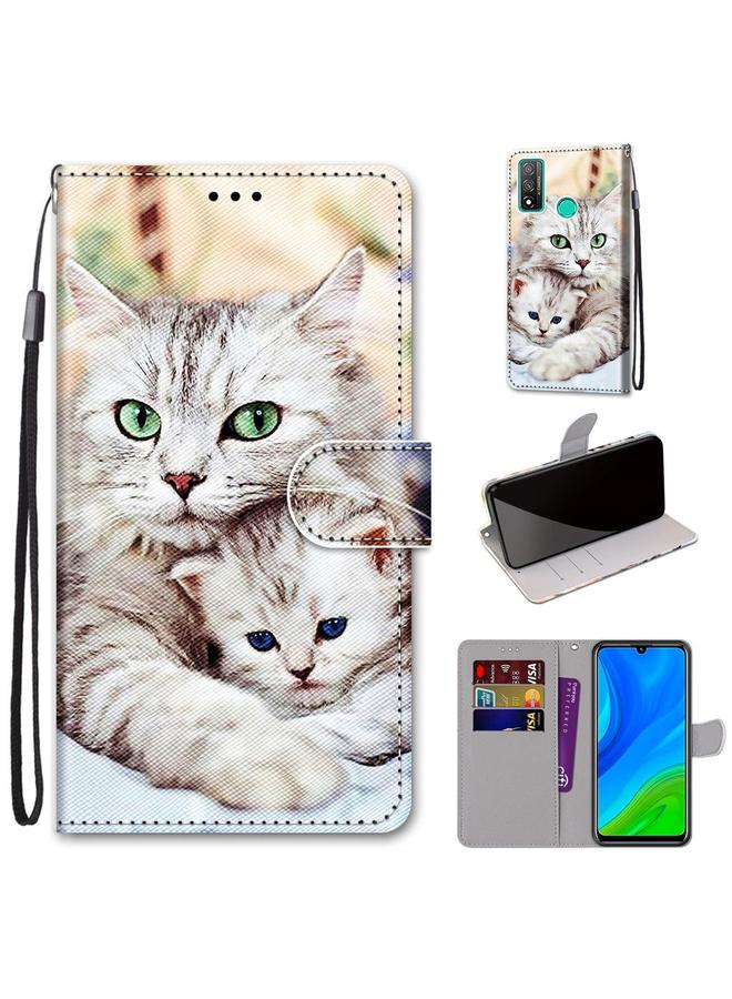 Zaboon Case For Huawei P smart 2020 Coloured Drawing Cross Texture Horizontal Flip PU Leather Case with Holder & Card Slots & Wallet & Lanyard - Image 1