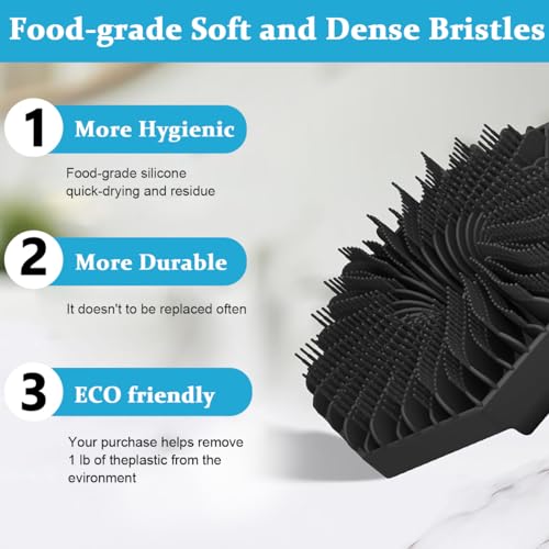 MAYCREATE® Silicone Body Scrubber, Exfoliating Body Scrubber for Sensitive Skin, Soft Massage Body, More Hygienic Than Traditional Loofah, Gentle Exfoliating for Sensitive Skin, Black - Image 4