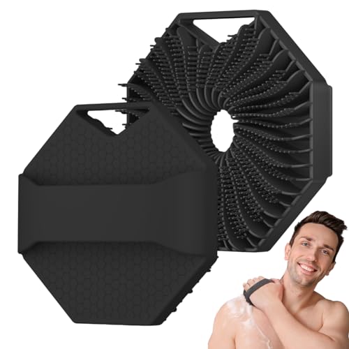MAYCREATE® Silicone Body Scrubber, Exfoliating Body Scrubber for Sensitive Skin, Soft Massage Body, More Hygienic Than Traditional Loofah, Gentle Exfoliating for Sensitive Skin, Black - Image 1