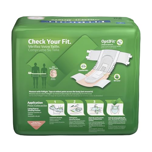 FitRight OptiFit Extra Adult Briefs Incontinence Diapers with Tabs Moderate Absorbency Small 20 to 32 20 Count Pack of 4 - Image 5