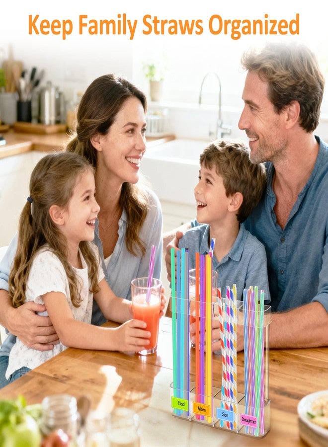 Spaclear Acrylic Straw Holder for Cabinet Door - Reusable Straw Storage Organizer with Ultra Sticky Adhesive, Space-Saving Straws Organizer for Kitchen Cupboard Counter Straws Container, 2 Pack - Image 5