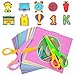 Koogel Toddler Scissors Practice Kit for Ages 35 2 Training Blunt Tip Safety Scissors 120 Sheets Paper Cutting for Early Preschool Development Tools HandEye Coordination Learn to Cut Line Skill - Image 3