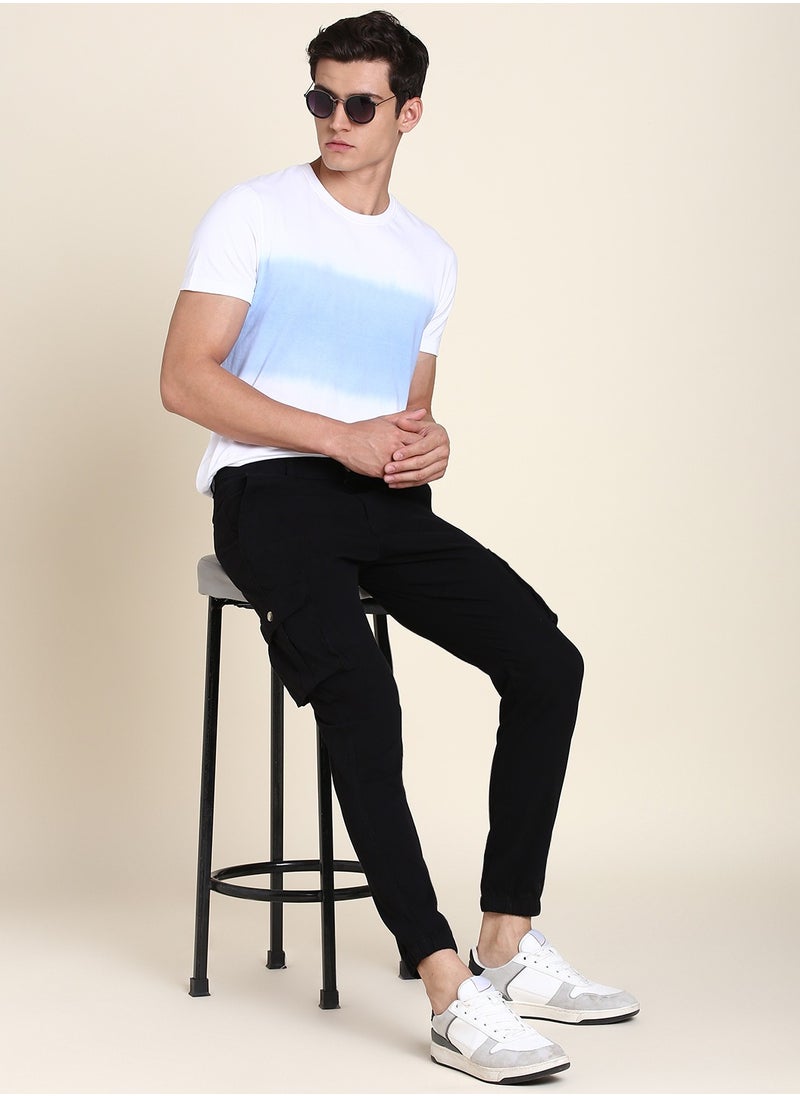 Dennis Lingo Black Casual Trousers for Men - Slim Fit, Cotton Lycra  - Image 1