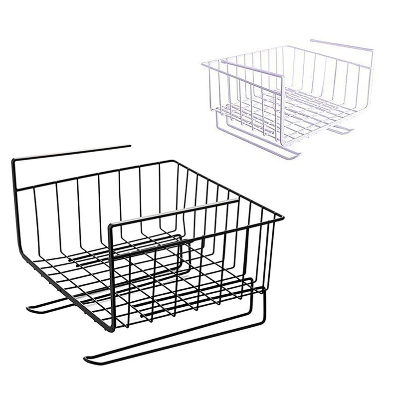 ATHA Metal Multipurpose Under Shelf Hanging Basket Hanger For Kitchen Bathroom Office Cupboard Cabinet Storage Organization BlackWhite - Image 5