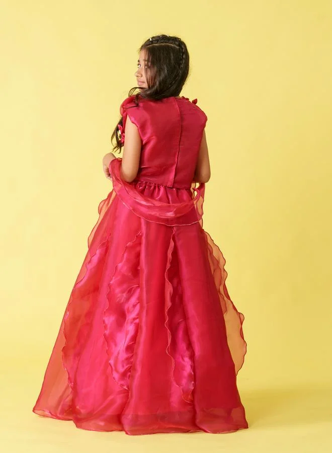 Maithili Maithili Embellished Organza Top and Lehenga Set