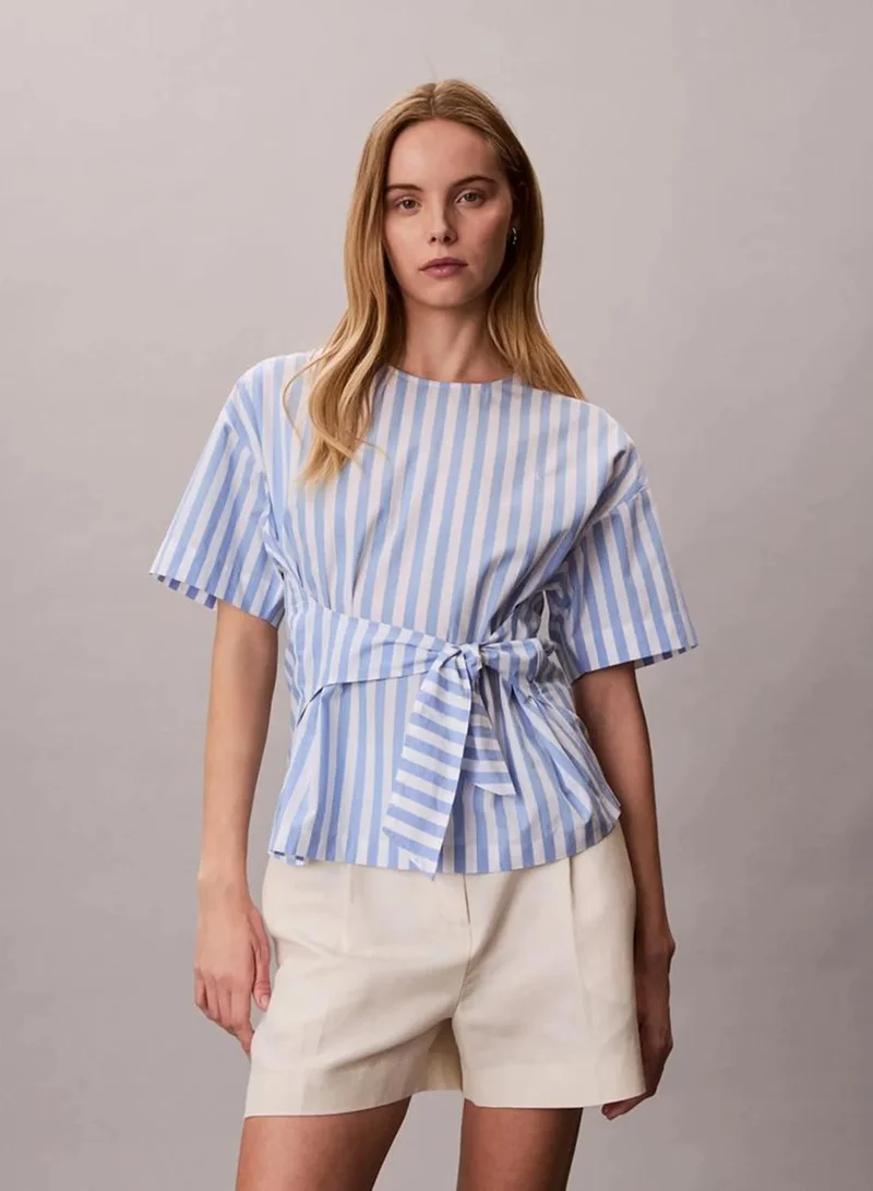 Cotton Poplin Wrap Top