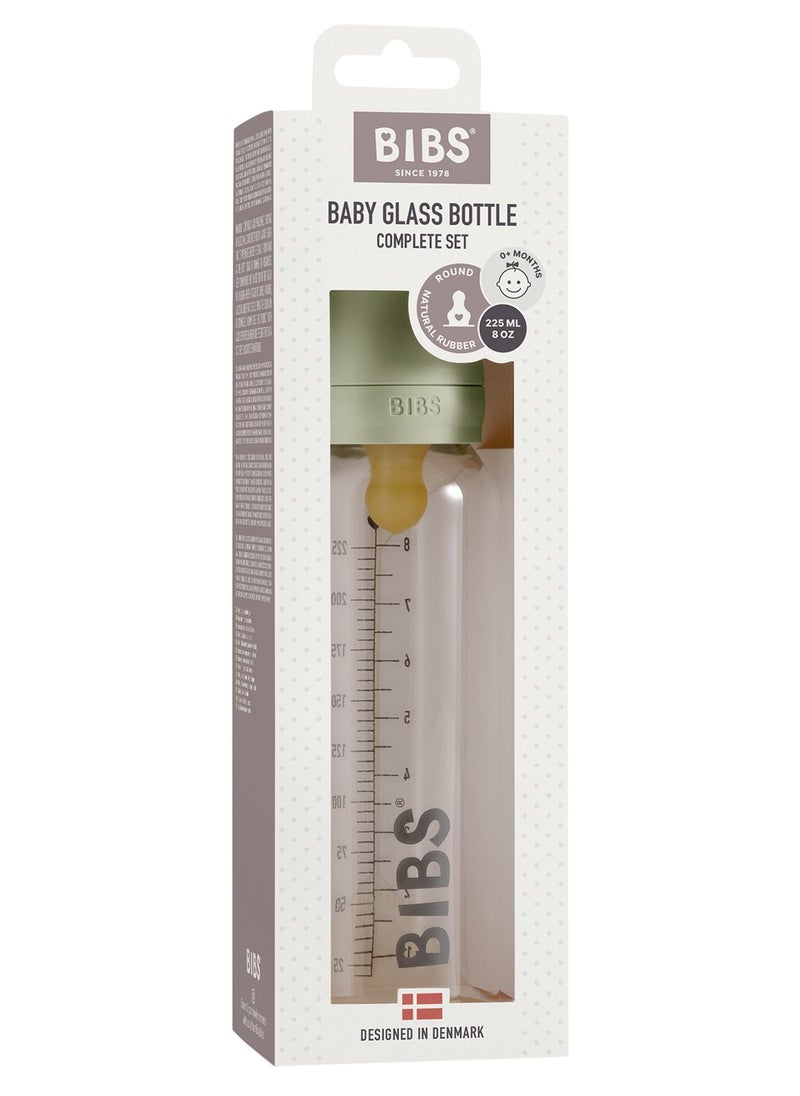 BIBS Baby Glass Feeding Bottle For 0M+, 225 ml - Sage  - Image 2