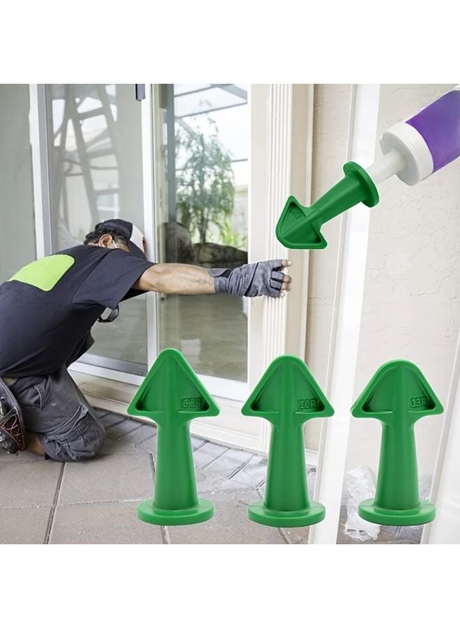 Green Multi Functional Caulking Nozzle Tools Applicator Kit For Tile Grouting - Image 2