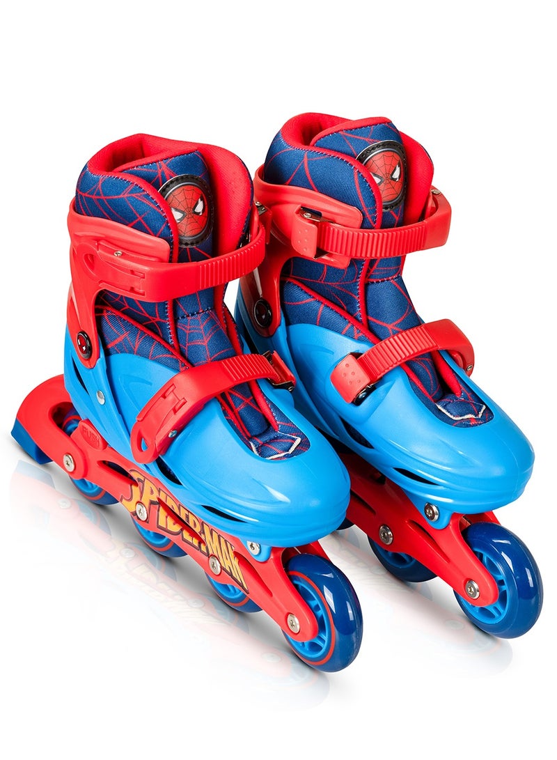 Spartan Spiderman Inline Skates for Kids Size S 31-34 | Durable Hardshell Boot with Soft Liner | 64mm PU CAST Wheels | ABEC7 Bearings | Adjustable Fit Marvel Skates  SP-1022 - Image 1