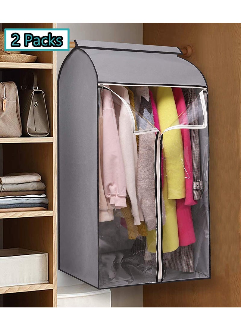 Generic SH NASIMA Plastic Hanging Well Sealed Clothes Dust Cover Garment Bags for Storage with Large Clear Window and 3 Zippers Opening for Suit Coat Closet Rack 2 Packs  - Image 5
