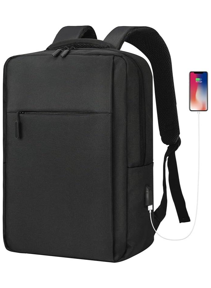 Lubardy Laptop Backpack for Men and Women with 17.3inch Computer Compartment Travel Laptop Backpack Water Resistant Backpacks with USB Charging Port-Black  - Image 1