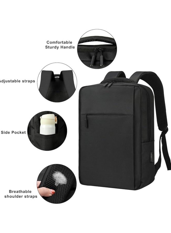Lubardy Laptop Backpack for Men and Women with 17.3inch Computer Compartment Travel Laptop Backpack Water Resistant Backpacks with USB Charging Port-Black  - Image 4