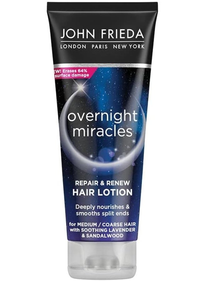 John Frieda Overnight Miracles Repair & Renew Leave-In Lotion Hair Mask 100 Ml, Moisturising Hair Treatment For Dry Hair