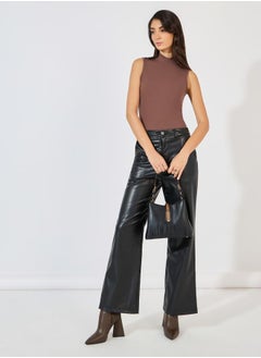 Styli Rib Knit High Neck Bodysuit  - Image 2