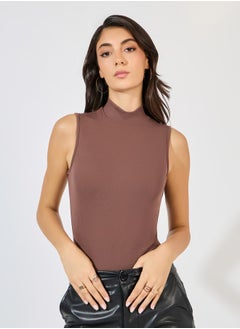 Styli Rib Knit High Neck Bodysuit  - Image 3