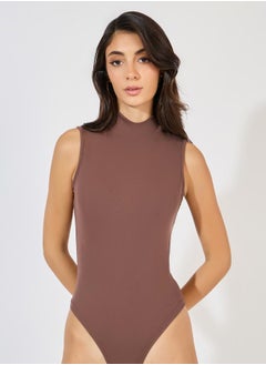 Styli Rib Knit High Neck Bodysuit  - Image 1