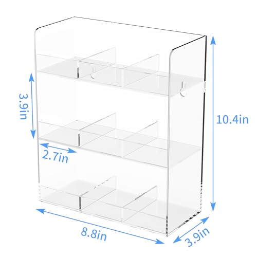Laumffon Acrylic Tea Bag Organizer, 3 Layers Tea Bag Holder for Tea Packets, No Assembly Required, Wall Mount Display Tea Caddy for Countertop or Cabinet, 9 Slots - Image 4